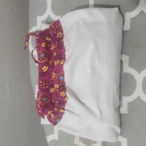 Pier 1 imports Pink flower Hamper Bag 25" x 30" 100% Cotton Drawstring